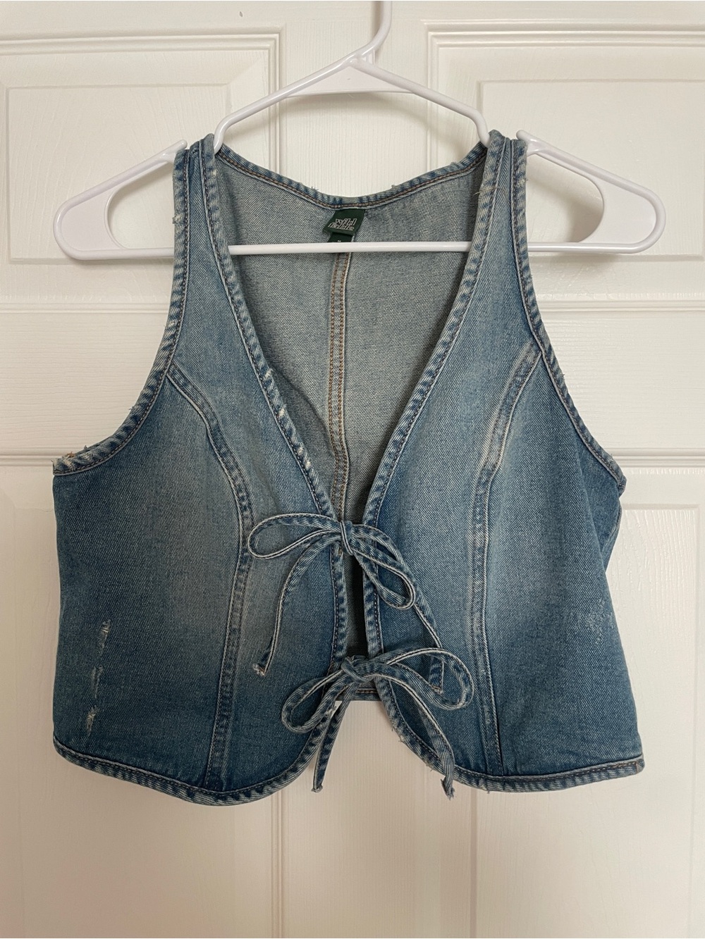 Denim Front Tie Vest